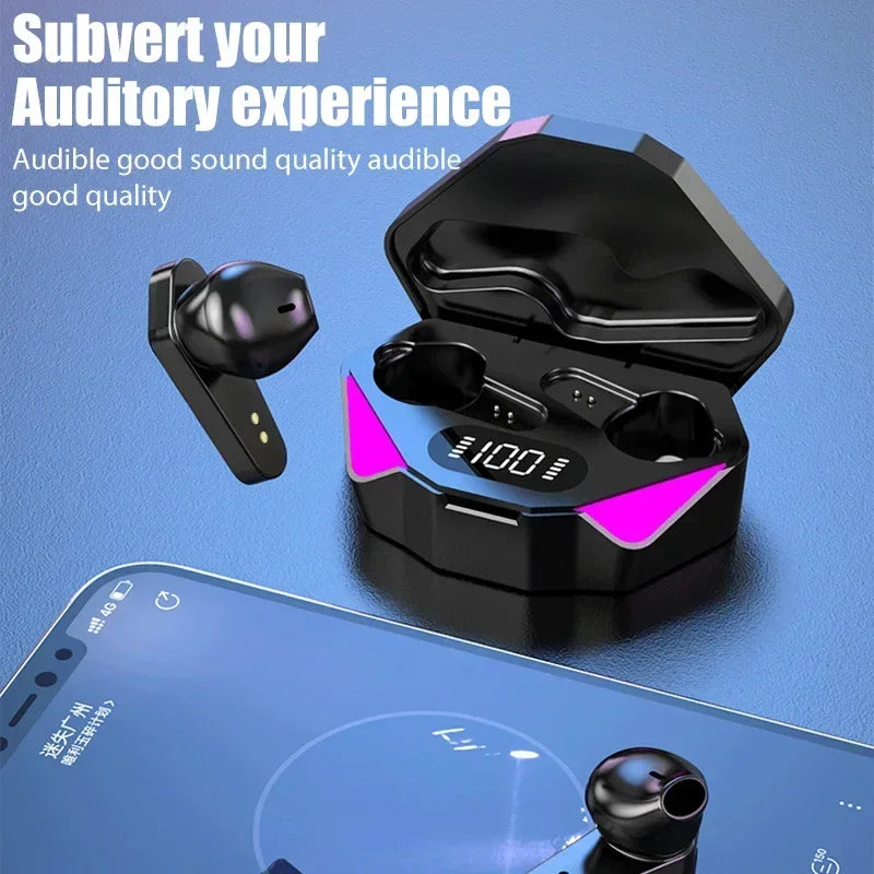 X15 TWS Wireless Bluetooth Headset LED Display Game Earbuds with Mic Wireless Headphones Noise Cancelling Bluetooth Earphones