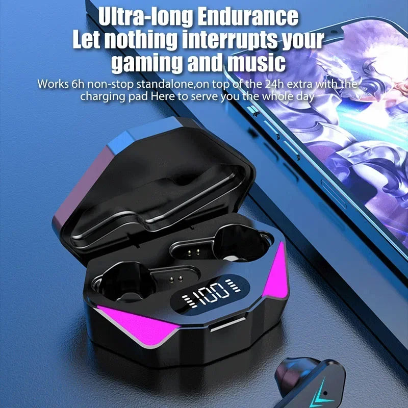 X15 TWS Wireless Bluetooth Headset LED Display Game Earbuds with Mic Wireless Headphones Noise Cancelling Bluetooth Earphones